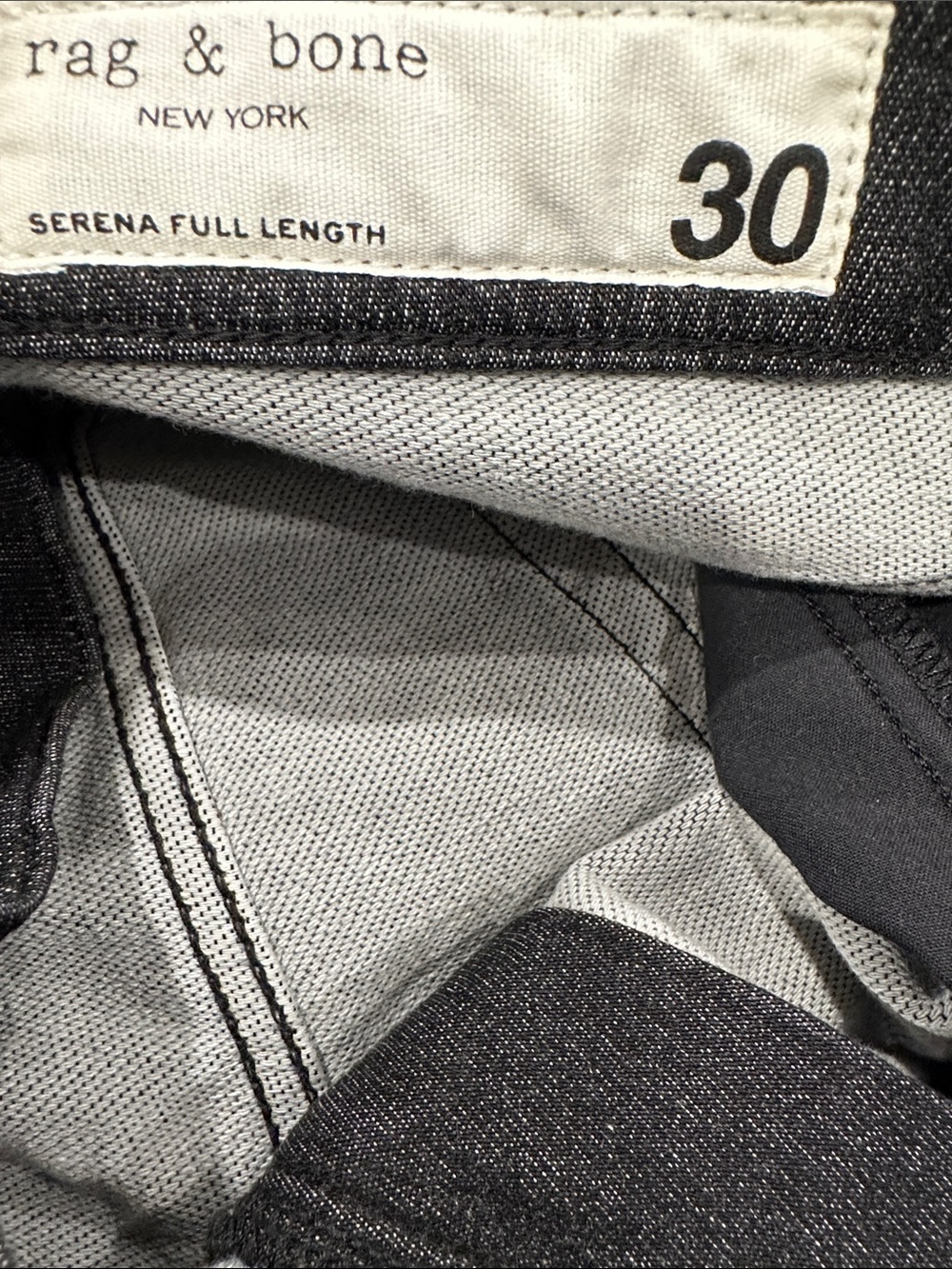 Rag & Bone Serena Full Length Wide Leg Jeans Washed Black ULTRA STRETCH Size 30 - Picture 8 of 8